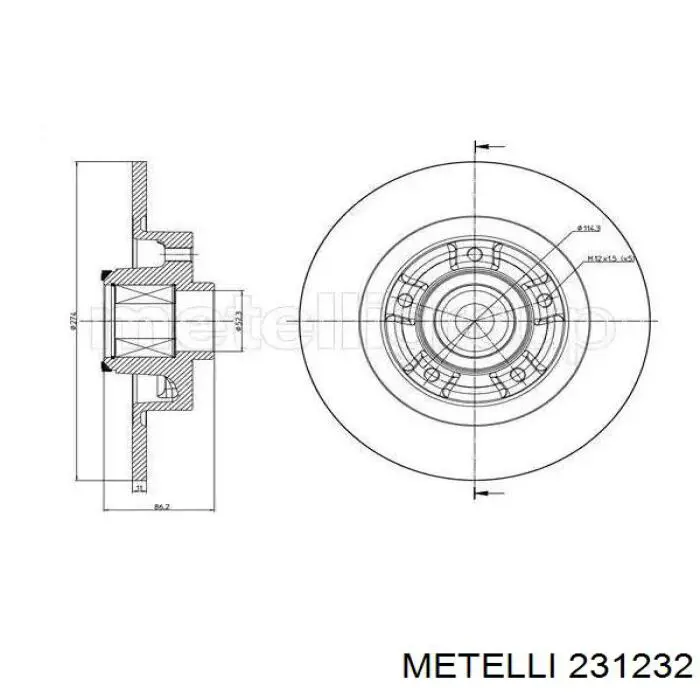 Гальмівні диски 231232 Metelli