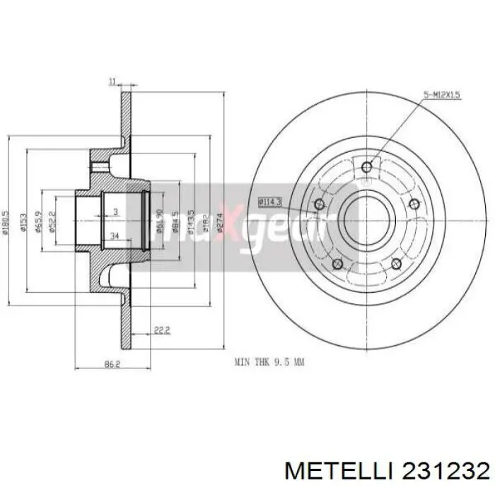 231232 Metelli Дискові гальма