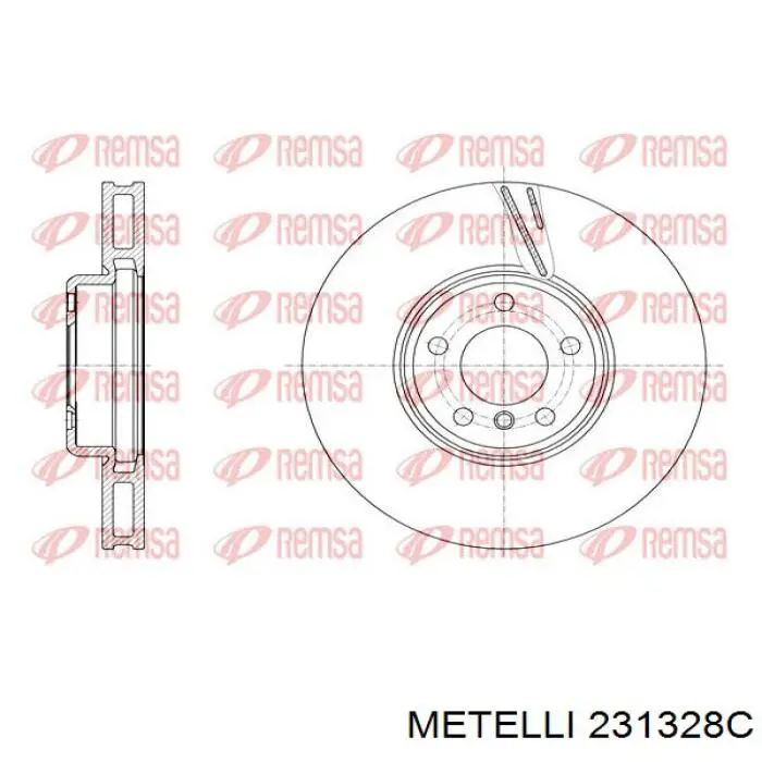 Гальмівні диски передні 231328C Metelli