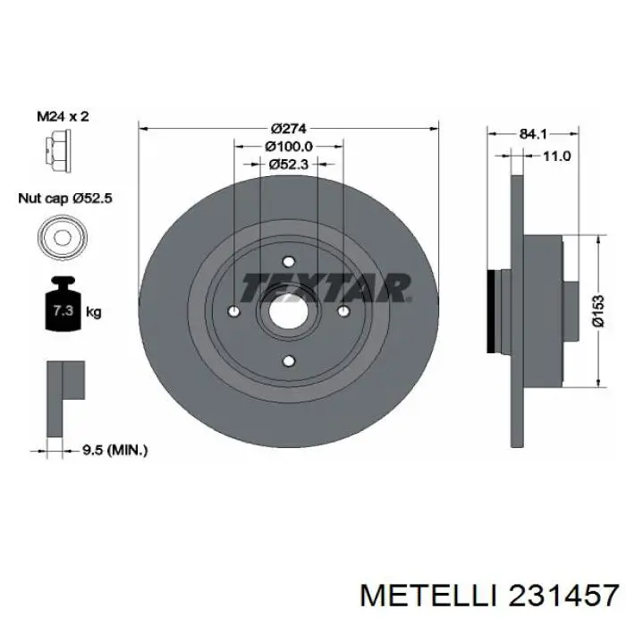231457 Metelli Дискові гальма