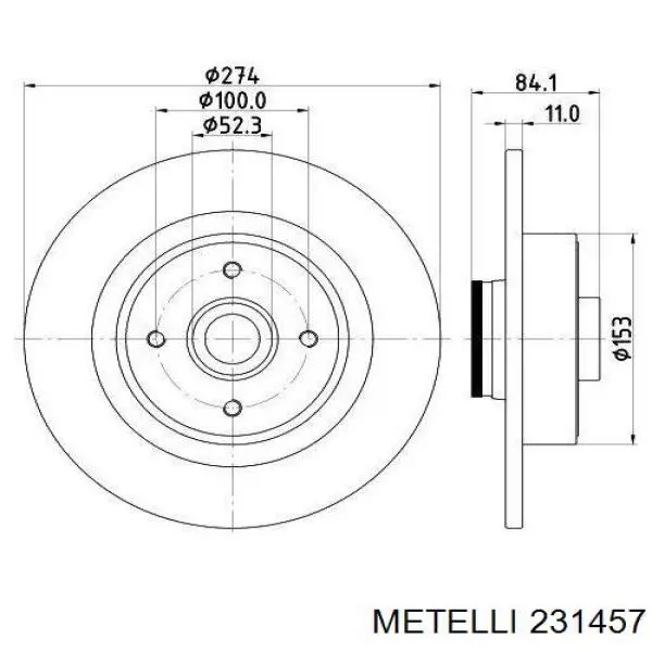 Гальмівні диски 231457 Metelli