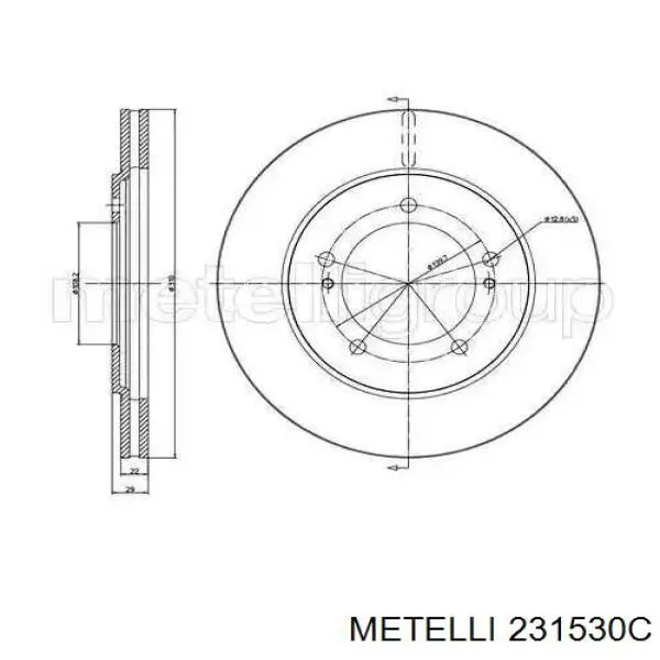 231530C Metelli Гальмо дискове переднє