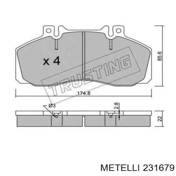 Купити 231679 Metelli Диск заднього гальма
