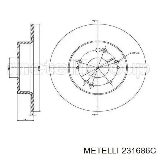 231686C Metelli Гальмо дискове переднє