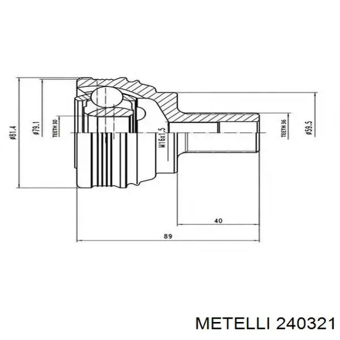 Купити 240321 Metelli Насос охолоджуючої рідини