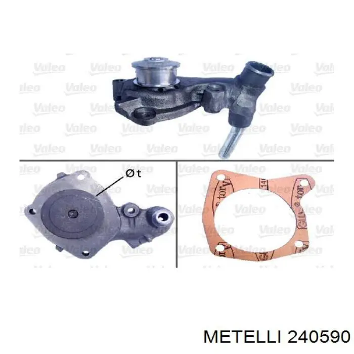 Купити 240590 Metelli Насос охолоджуючої рідини