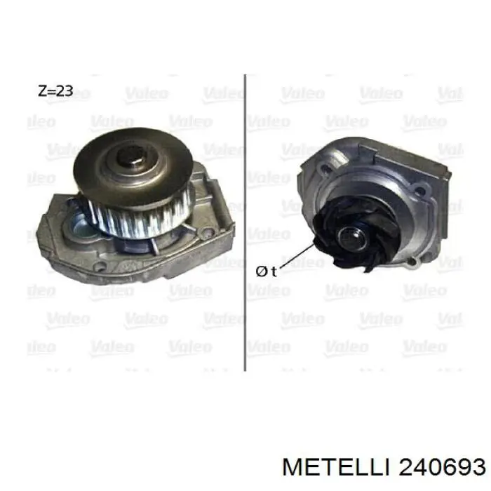 Помпа водяна, (насос) охолодження 240693 Metelli