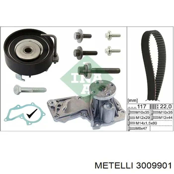 Комплект ГРМ 3009901 Metelli