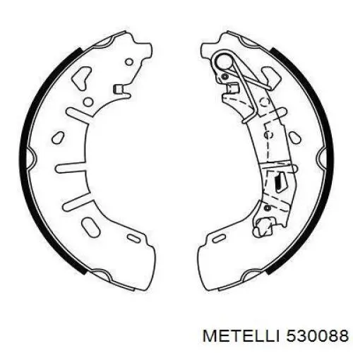 Колодки гальмові задні, барабанні 530088 Metelli