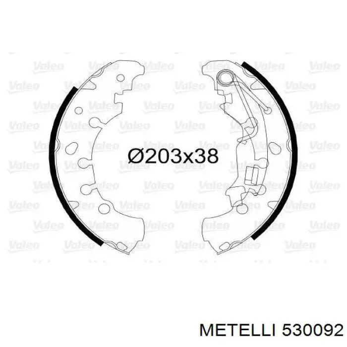 Колодки гальмові задні, барабанні 530092 Metelli