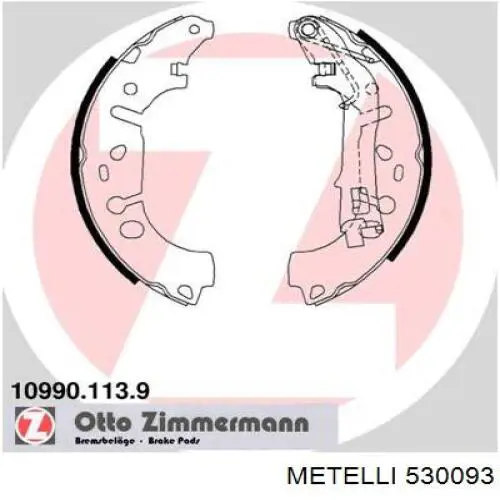 Колодки гальмові задні, барабанні 530093 Metelli