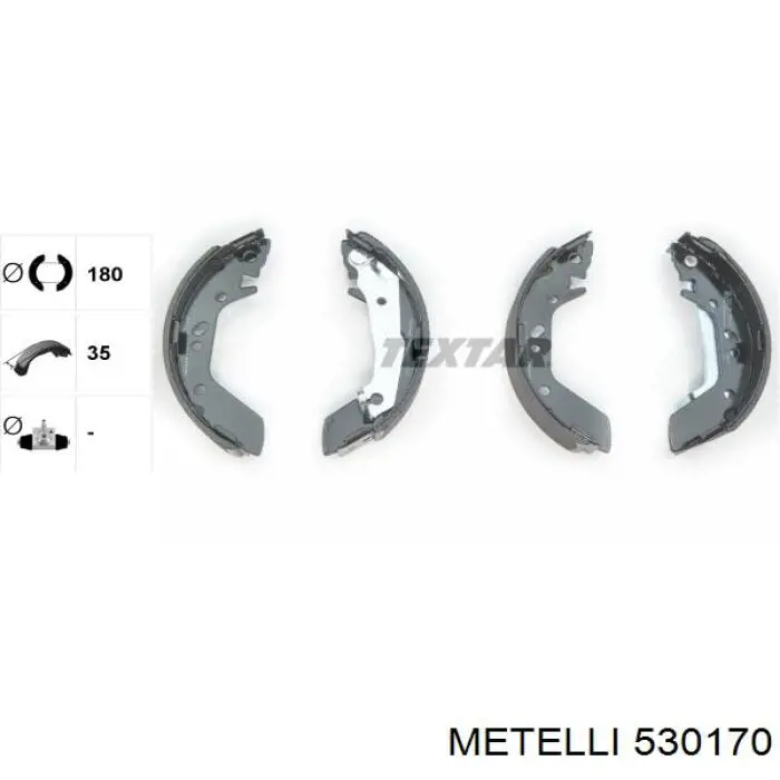 Колодки гальмові задні, барабанні Metelli 530170 ціна, від 15.95 USD