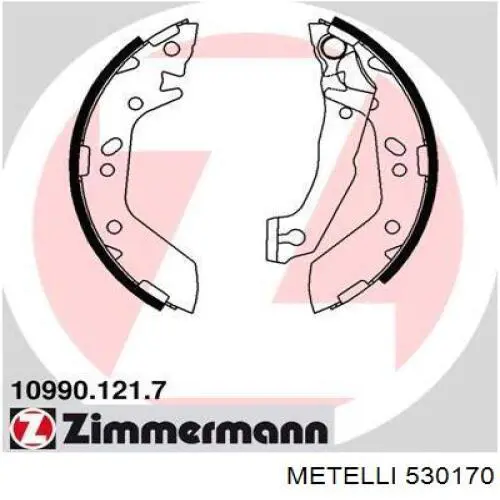 Купити 530170 Metelli Колодки гальмові задні, барабанні