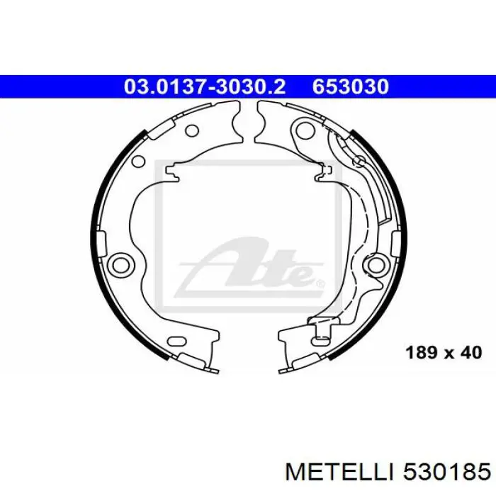 Колодки ручника 530185 Metelli