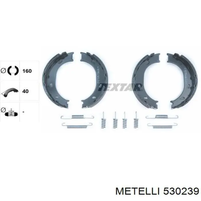 Колодки ручника / стоянкового гальма Metelli 530239 ціна, від 16.81 USD