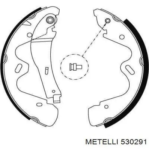 Колодки гальмові задні, барабанні 530291 Metelli