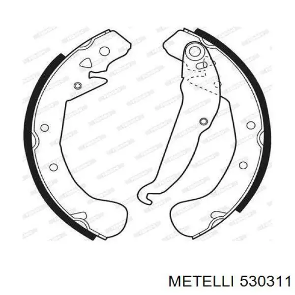 530311 Metelli Колодки гальмівні задні, барабанні