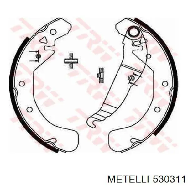 Колодки гальмові задні, барабанні 530311 Metelli