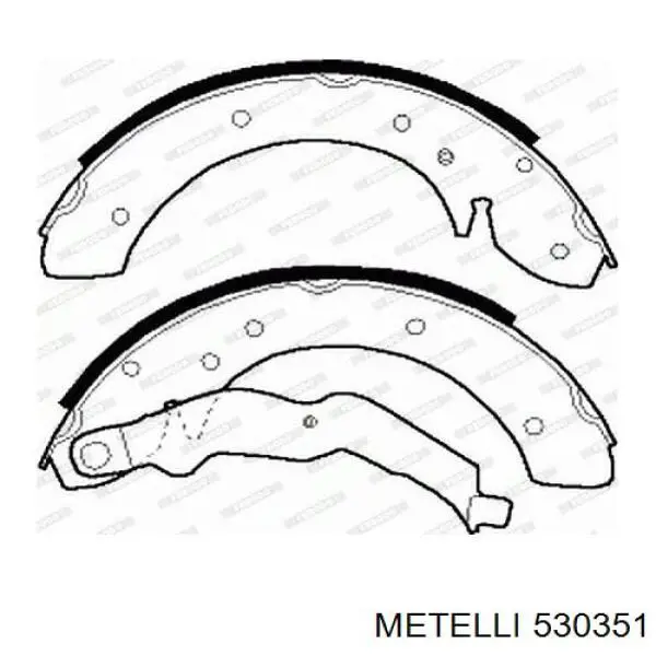 Колодки гальмові задні, барабанні 530351 Metelli