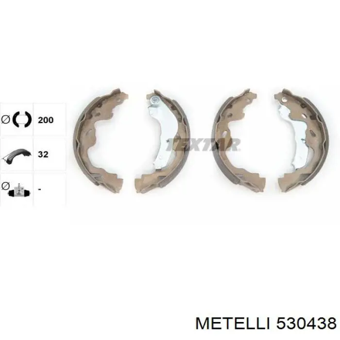Купити 530438 Metelli Колодки гальмові задні, барабанні