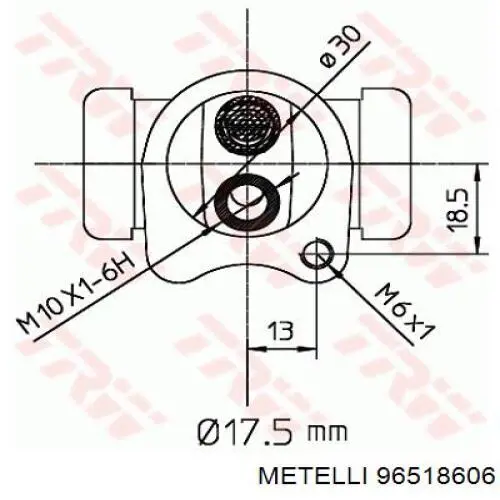 Циліндр гальмівний колісний/робочий, задній Metelli 96518606 ціна, від 7.12 USD
