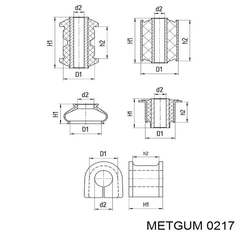 0217 Metgum Задній сайлентблок двигуна