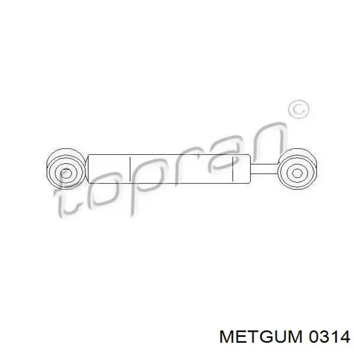 Сайлентблок ресори, передній 0314 Metgum