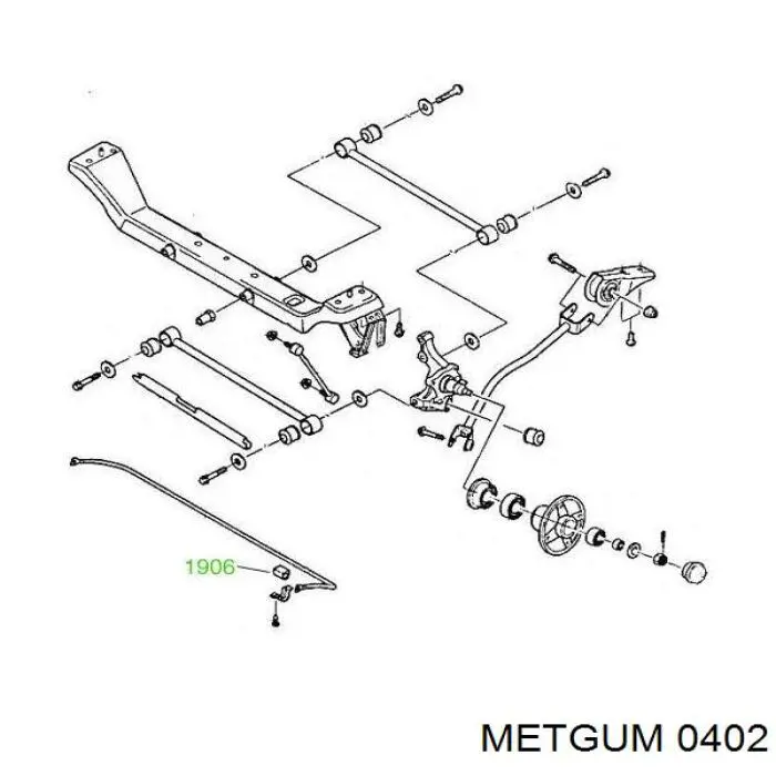 Сайлентблок переднього важеля 0402 Metgum