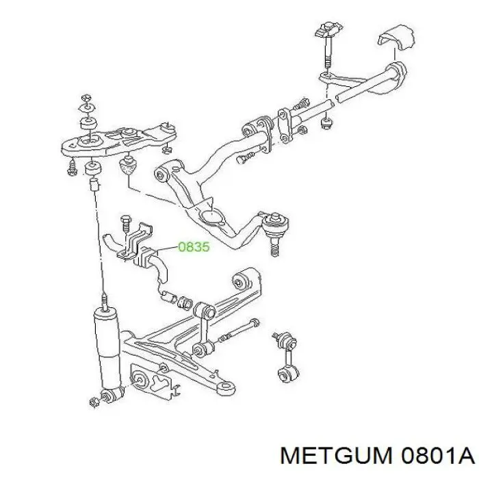 Втулка стійки переднього стабілізатора Metgum 0801A