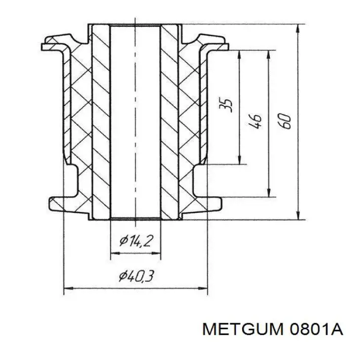 Купити 0801A Metgum Втулка стійки переднього стабілізатора