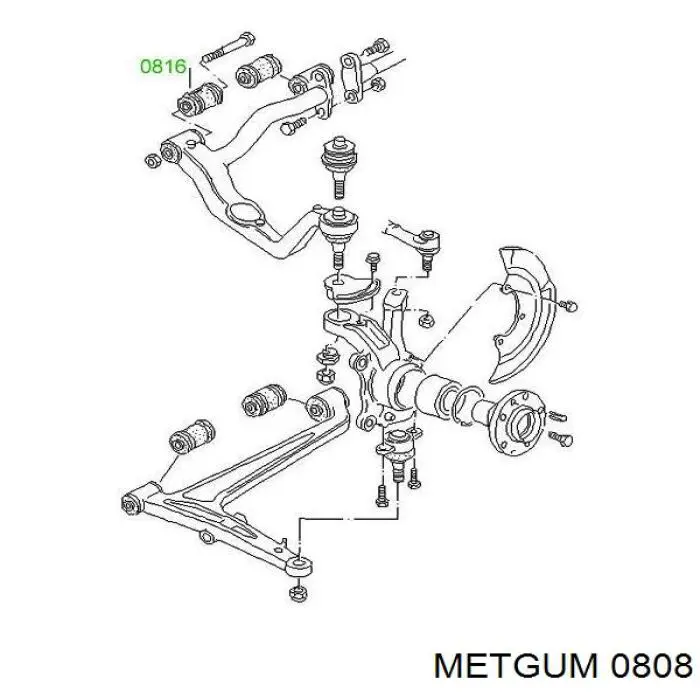 Купити 0808 Metgum Подушка стабілізатора передня