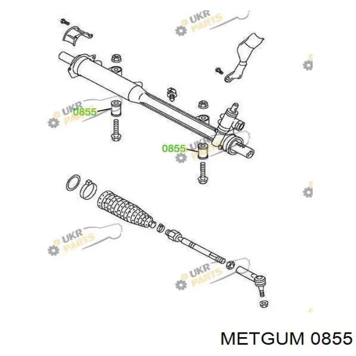 Сайлентблок кріплення рульової рейки METGUM 0855