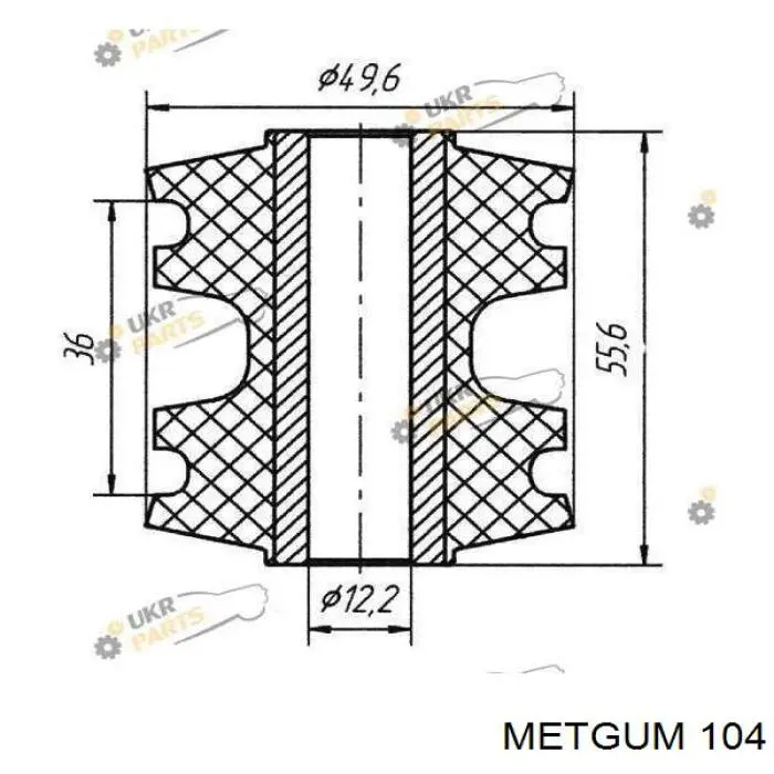 Пильник рульового механізму/рейки 104 Metgum