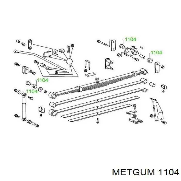 Втулка ресори передньої металева 1104 Metgum