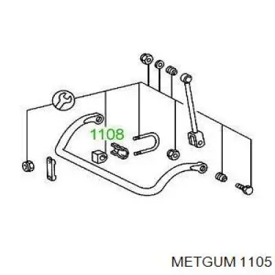 Втулка стабілізатора переднього 1105 Metgum