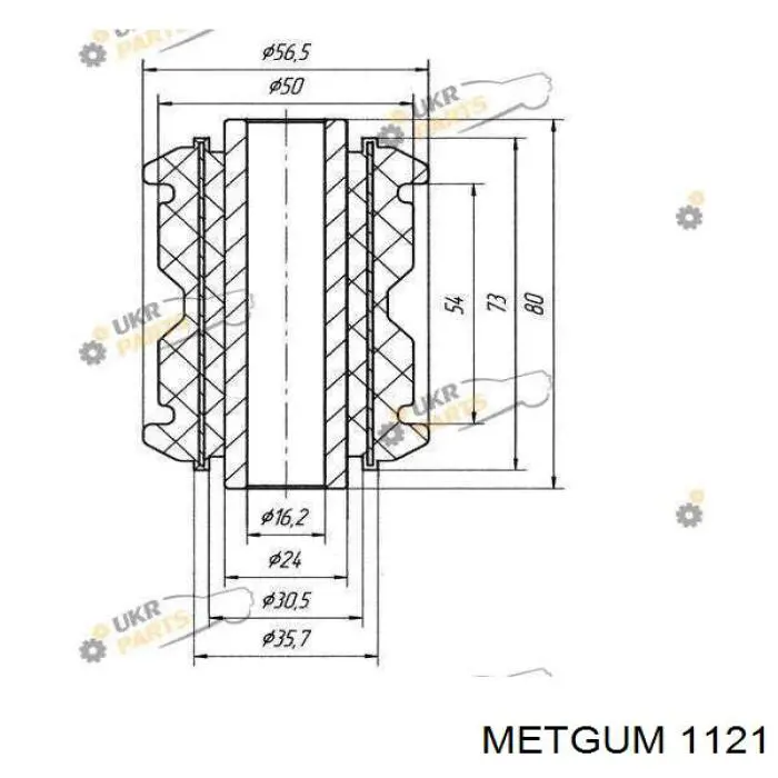 Сайлентблок ресори, задній 1121 Metgum