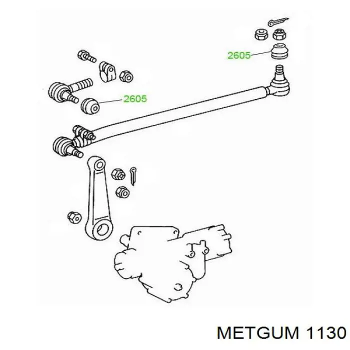 Сайлентблок амортизатора переднього Metgum 1130