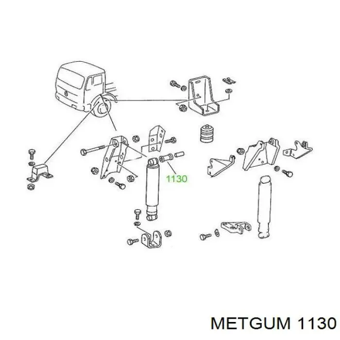 Сайлентблок амортизатора переднього 1130 Metgum