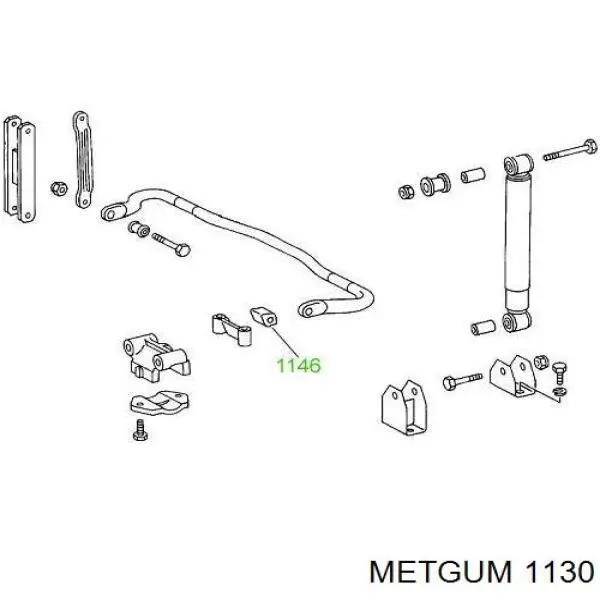 Сайлентблок амортизатора переднього Metgum 1130 ціна, від 1.11 USD