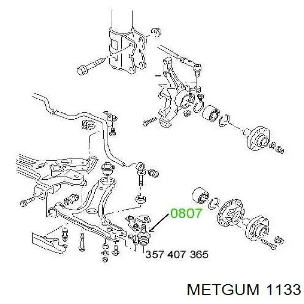 1133 Metgum втулка стабілізатора переднього