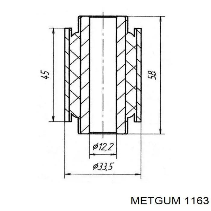 Сайлентблок переднього важеля 1163 Metgum