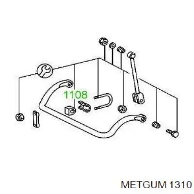 Сайлентблок нижнього важеля передньої підвіски Metgum 1310 ціна, від 8.48 USD