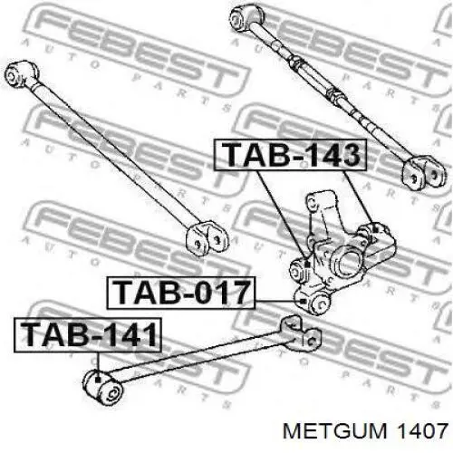 Купити 1407 Metgum Сайлентблок цапфи задньої