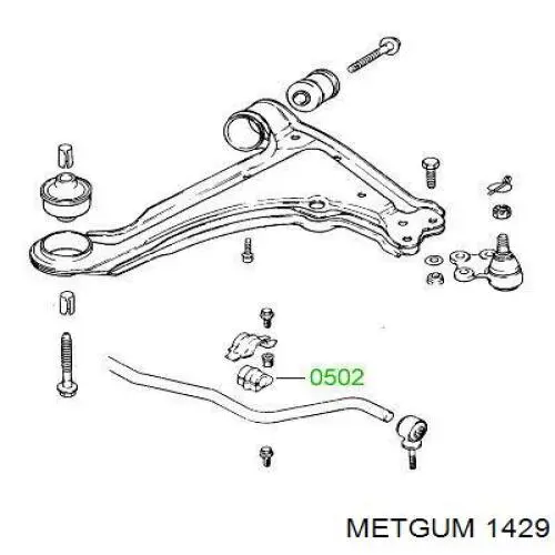 1429 Metgum Втулка стабілізатора заднього