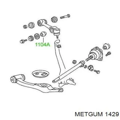 Опора стабілізатора Metgum 1429 ціна, від 3.49 USD