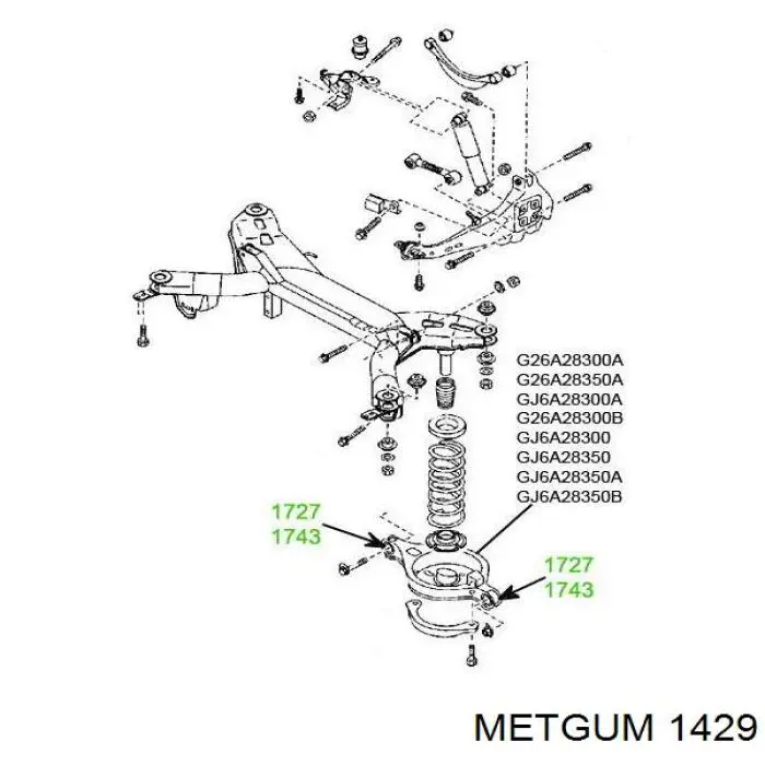 Опора стабілізатора Metgum 1429 ціна, від 3.49 USD