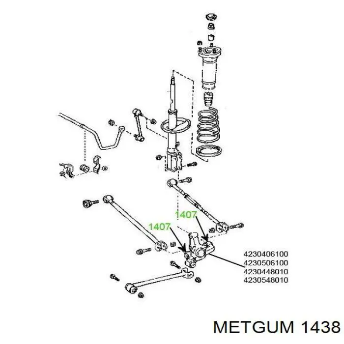 1438 Metgum Права опора двигуна