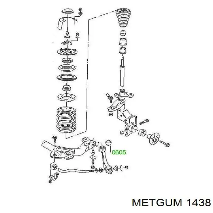 Права подушка двигуна Metgum 1438 ціна, від 6.57 USD