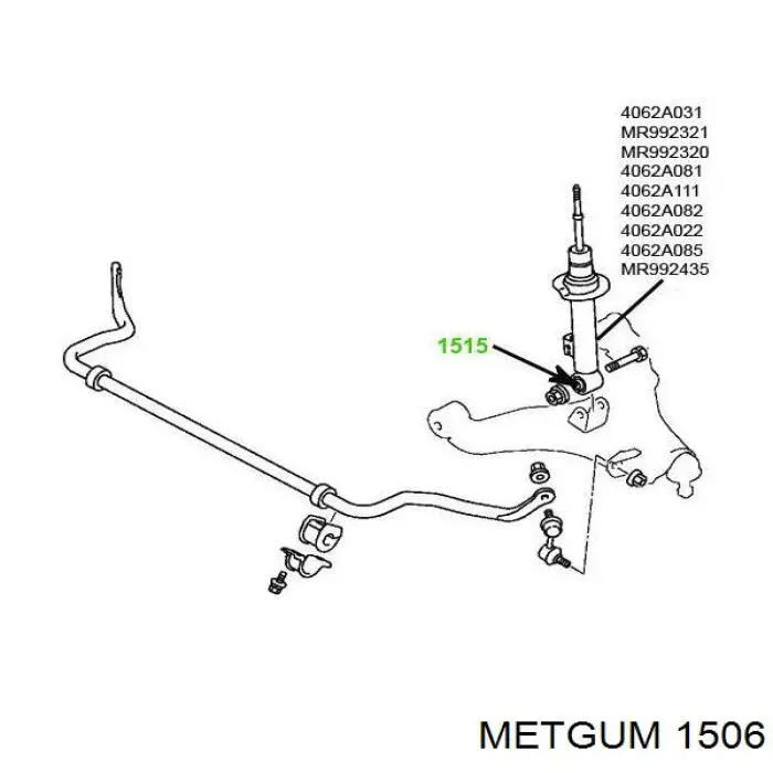 Подушка стабілізатора Metgum 1506 ціна, від 2.09 USD