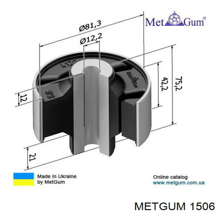 Купити 1506 Metgum Подушка стабілізатора передня
